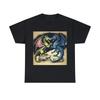 Vintage Style T Shirt Dragon Battle Cartoon Fantasy Medieval Gothic Mythical Art