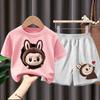 Children's LBB Short-sleeved T-shirt Top and Shorts Summer Boys' and Girls' Fashion Sets
