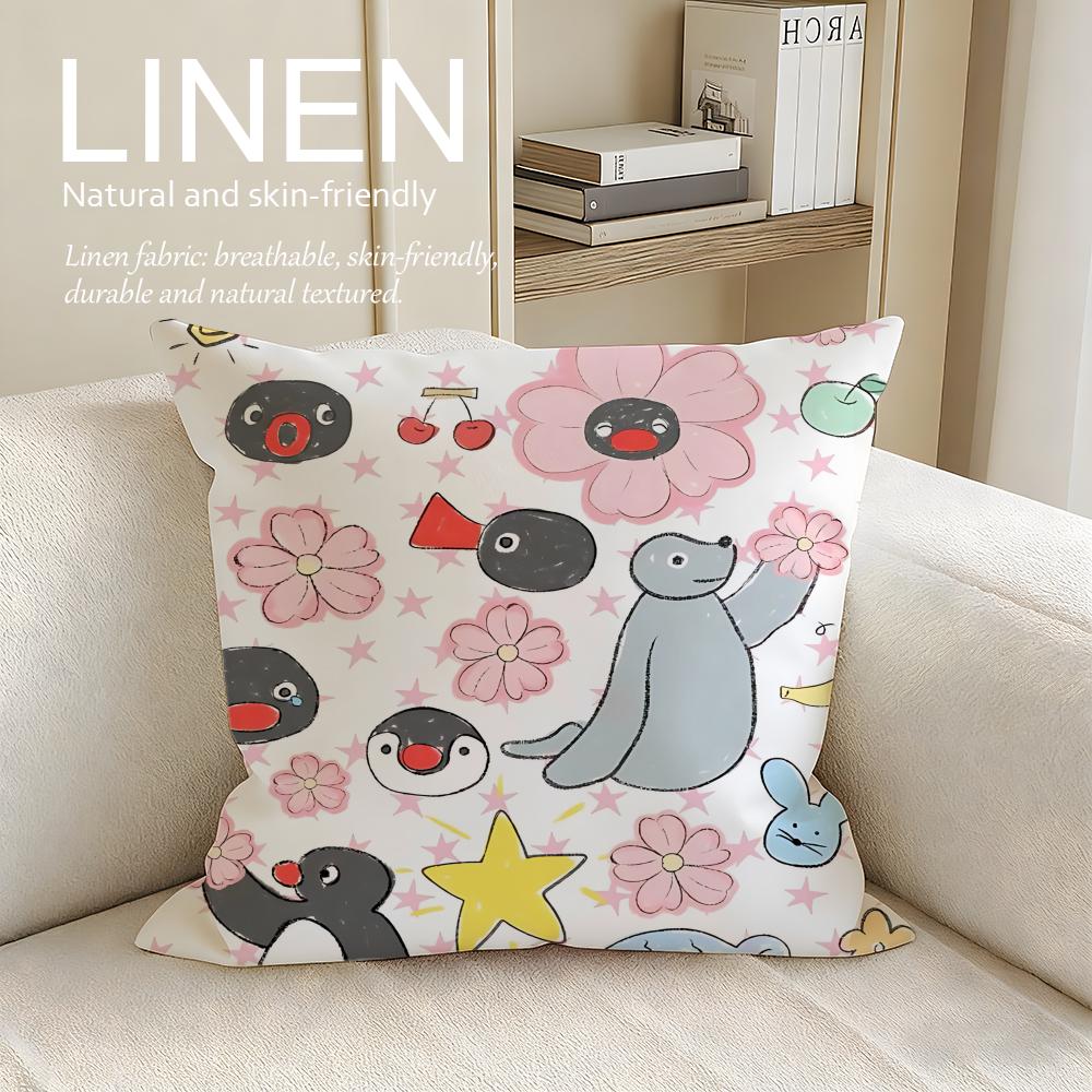 Kids Pingu Cushion Cover Pillowcase Set Pcs x x Breathable Washable Sofa Cushion Cover