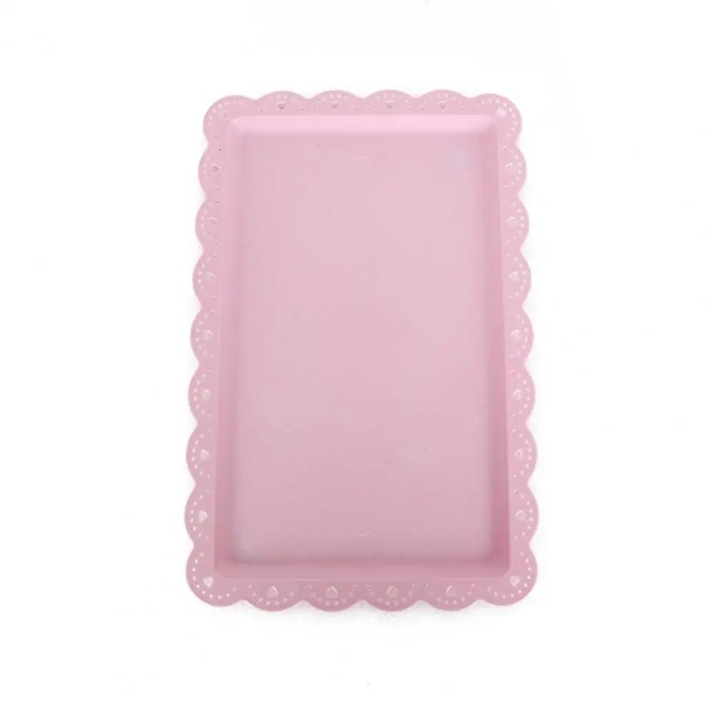 1Pc Serving Trays Rectangle Dessert Tray Plastic Platters Flat Cookie Cupcake Serving Tray Birthday Tea Party Wedding Decor