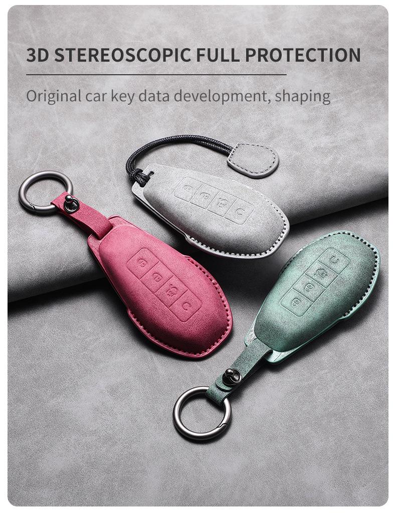 High-End Faux Suede Protective Shell for BYD D9 Car Key