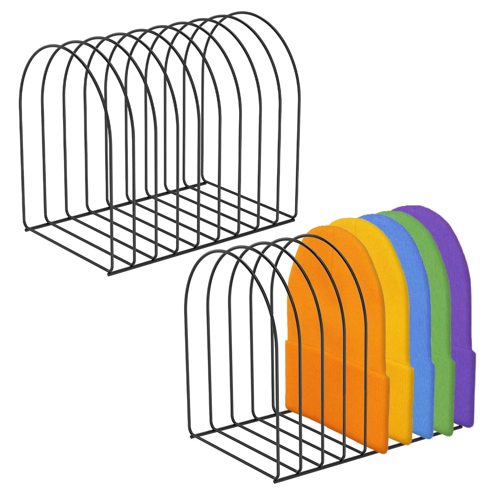 

2Pcs Iron Wool Cap Organizer Multipurpose Storage Winter Beanie Display Rack for Counter Closet Entryway Tabletop