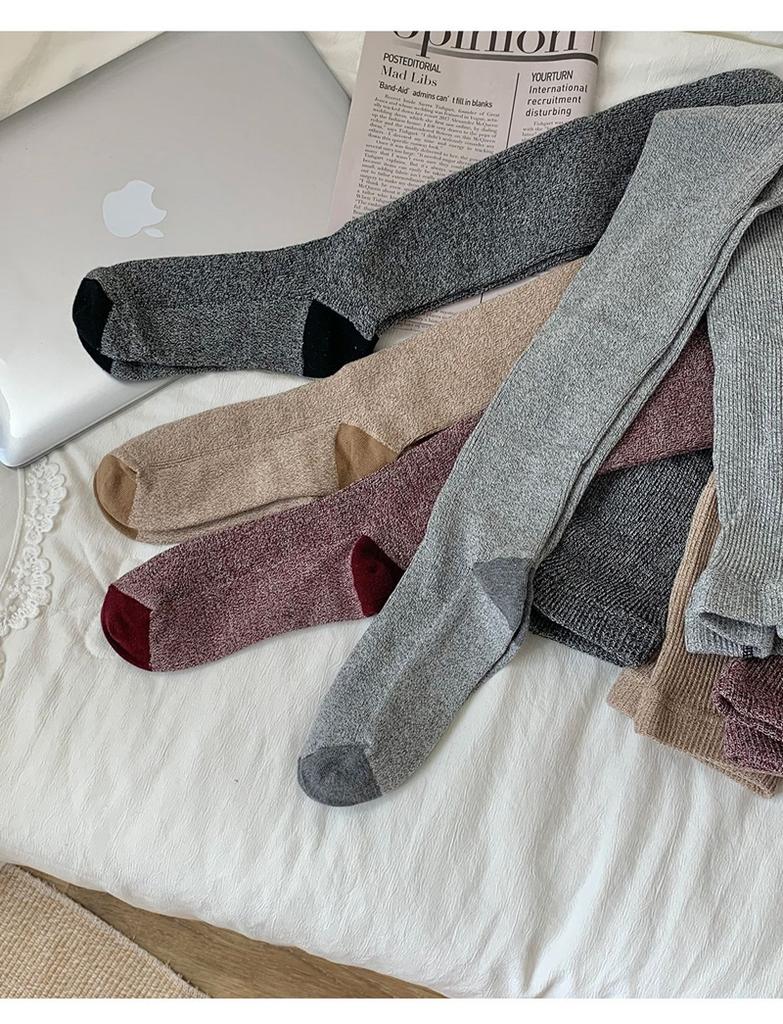 6 Colors Winter Pantyhose Women Fashion Korean Style Wool Catton Warmer Tights Slim Leg Stretch Bottom Thigh Stockings Girls