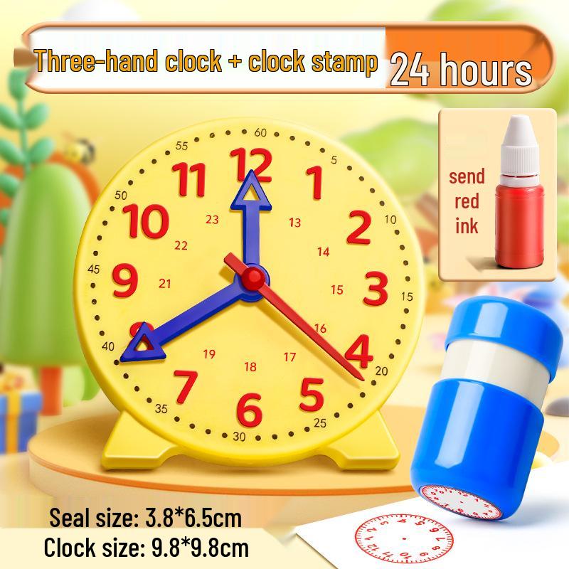 Second Grade Clock Model: Teaching Aids for Kids To Learn Time - 3-Pin Math Learning Toy
