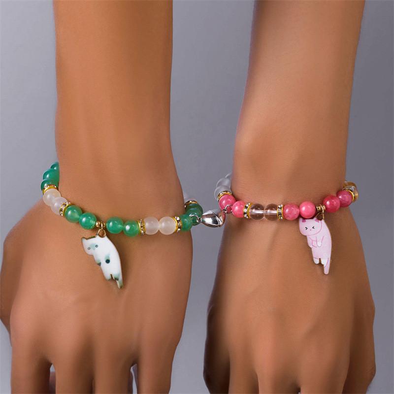 Summer Glass Bead Animal Hand Chain With Magnetic Closure For Couples Casual Wear