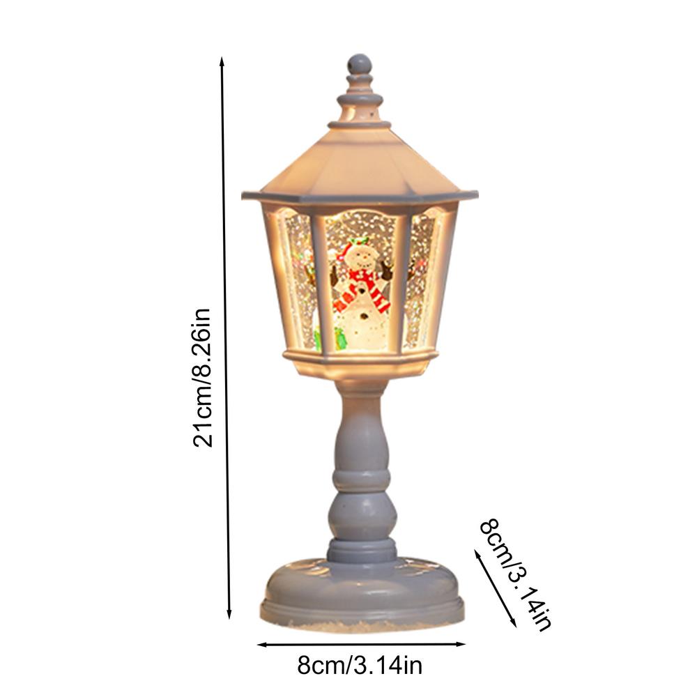 Christmas Lantern Snow Globe Retro Snow Globe Light Retro Christmas Lantern Ornament For Outdoors Window Table Windowsill Porch