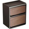Vintage Wood Grain Wall-Mounted Tissue Box & Storage Rack - Double-Layer, Punch-Free Toilet Paper Holder