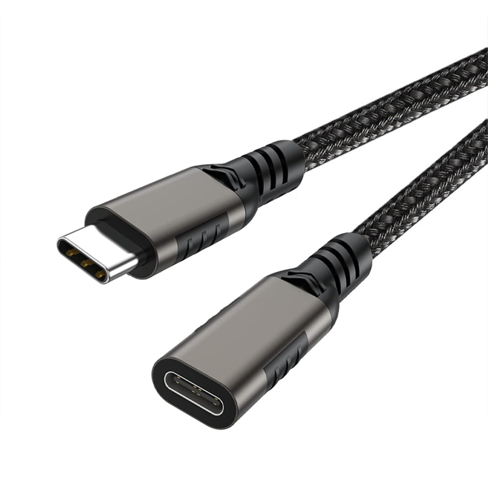 

LpoieJun USB Extension Cable with 20Gbps Data Video and 240W PD Fast Nylon Braided USB Extension Cord Compatible with Game and Laptops 0.2m Type-C