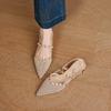 Mesh Rivet Fashion Sandals for Women's Summer 26 Year New Style Sharp Point Elegant Commuter Coarse Low Heel Back Air Sandals