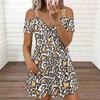 Damen Verstellbarer Schultergurt Übergröße Kleid Lebendiger Blumendruck Lockerer Sommer-Kaftan