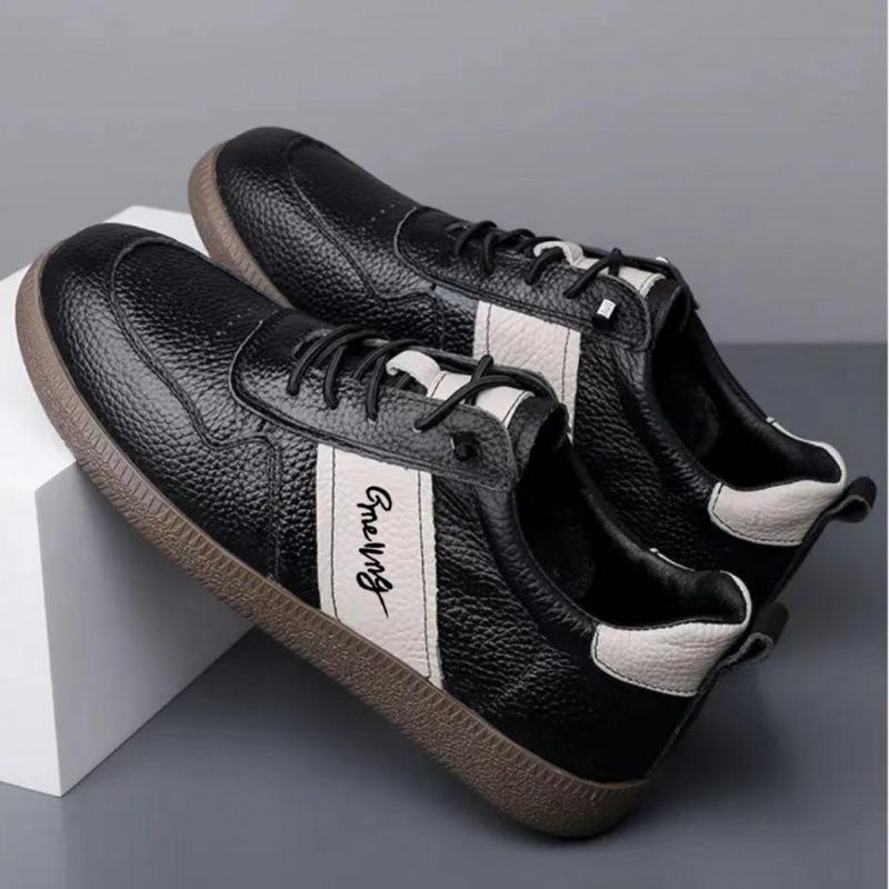 Men's shoes new fashion versatile casual board shoes fashion soft-soled leather board shoes men's green casual shoes