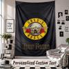 Wall Hanging Tapestry With Custom Name & Text, Guns N’ Roses Decorative Tapestry For Bedroom