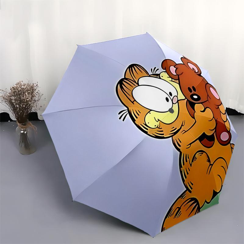 Garfield Hugger: Automatic Opening/Closing Umbrella with 3 Fold Design and Iron Frame, Perfect Gift for Fans and Travelers0104035a