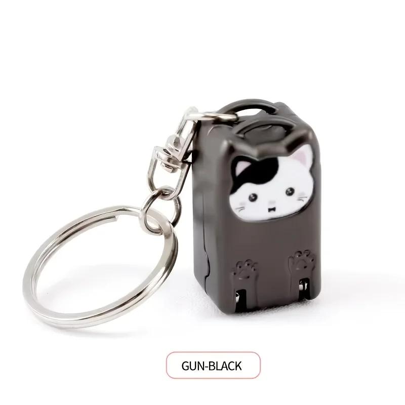 

1pcs Exquisite Kitten Keychain Foldable Nail Cutter Stainless Steel Nail Clippers Rotary Toenail Fingernail Manicure Trimmer чёрный