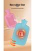 500ml Cartoon Print Hot Water Bottle with Thick Cloth Cover - Old-Fashioned Hand Warmer