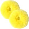 Set of 2 Fur Scrunchies, Yellow Fur Hair Ties, Choice of Colors, Gentle On Hair, High Elasticity, Stylish Hair Accessories for Women, Mother's Day