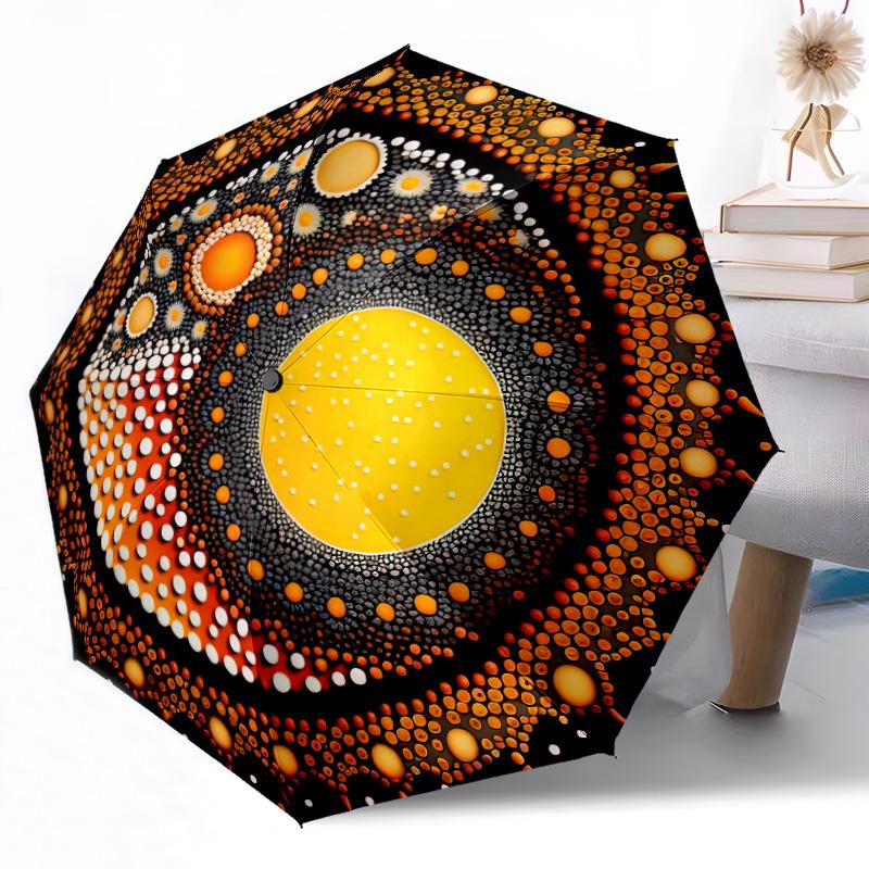 Bellezza Tramonto Africano Ombrello Automatico Pieghevole da Esterno con 8 Stecche Design Compatto Essenziale da Viaggio Appassionati di Moda Regalo Spirituale