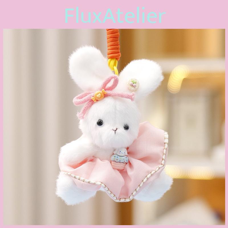 Bow White Skirt Rabbit Plush Toy Pendant Animal Keychain Bag Decoration Gift