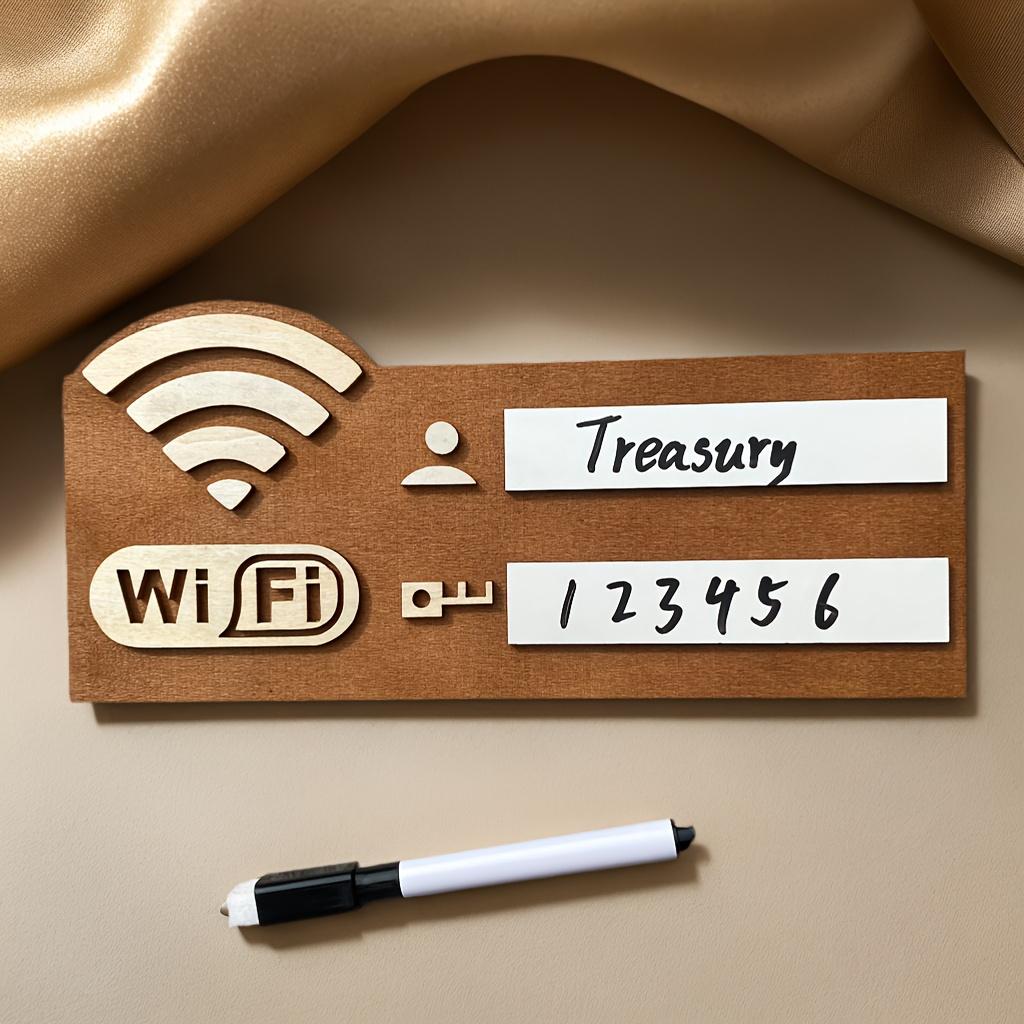 1PC WIFI Password Warm Reminder Sign Handwritten Logo Free Wifi Sign Wireless Network Reminder Sign