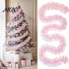 DIY Knutsel Slingerslinger 78 Inch Roze Tinsel Kerstversiering, Glanzende Metallic Twist Seizoensgebonden Evenement Hangdecoratie voor Kerstboom, Bruiloft,