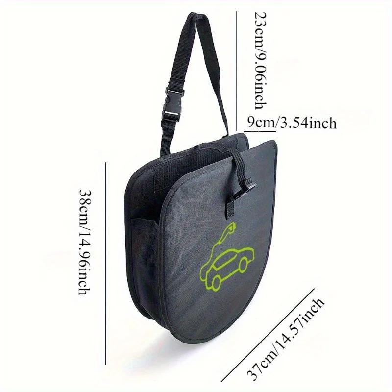 

Черный автомобильный подвесной органайзер для зарядки и хранения кабелей - Компактный дизайн, Легкий доступ и Организация багажника, Надежная застежка-молния чёрный