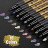 Metall-Marker Permanent-Stift 10 Farben Metall-Mandala, Scrapbook, Bullet Journal, Fotoalbum, Etc.>Schreiben auf Keramik Stein Glas