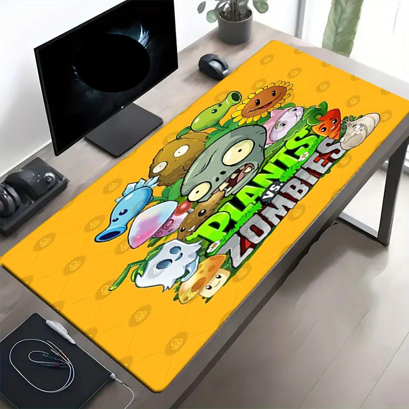 Pflanzen vs. Zombies Print Mauspads, Anti-Rutsch Schreibtisch-Tastaturmatte, für PC Laptop Gaming Arbeiten Tägliche Nutzung, Coole Festival Überraschungsgeschenk