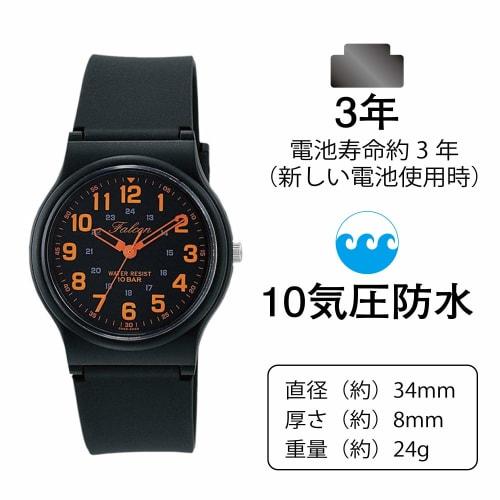 Citizen Q&Q Watch Analog Waterproof Urethane Strap VP46-858 Men's Black Orange