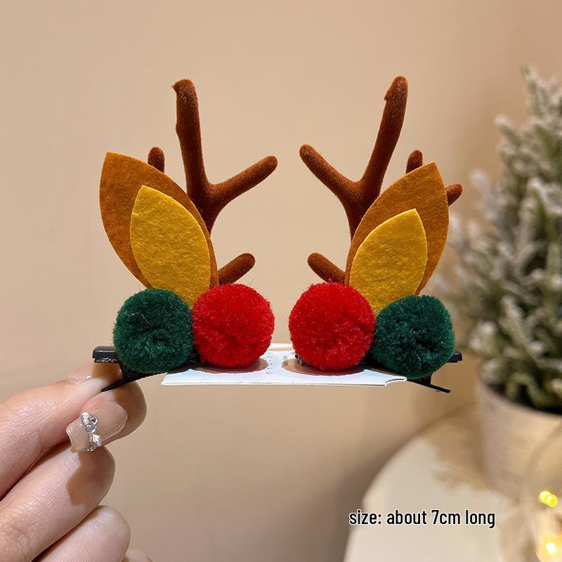 Mori Style Reindeer Antler Ears Christmas Hair Clip - Cute Kids' Hairpin Accessory