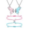 Adjustable Cross-Woven Butterfly Bracelet for Couples & Best Friends - Versatile Sweet Style Hand Jewelry