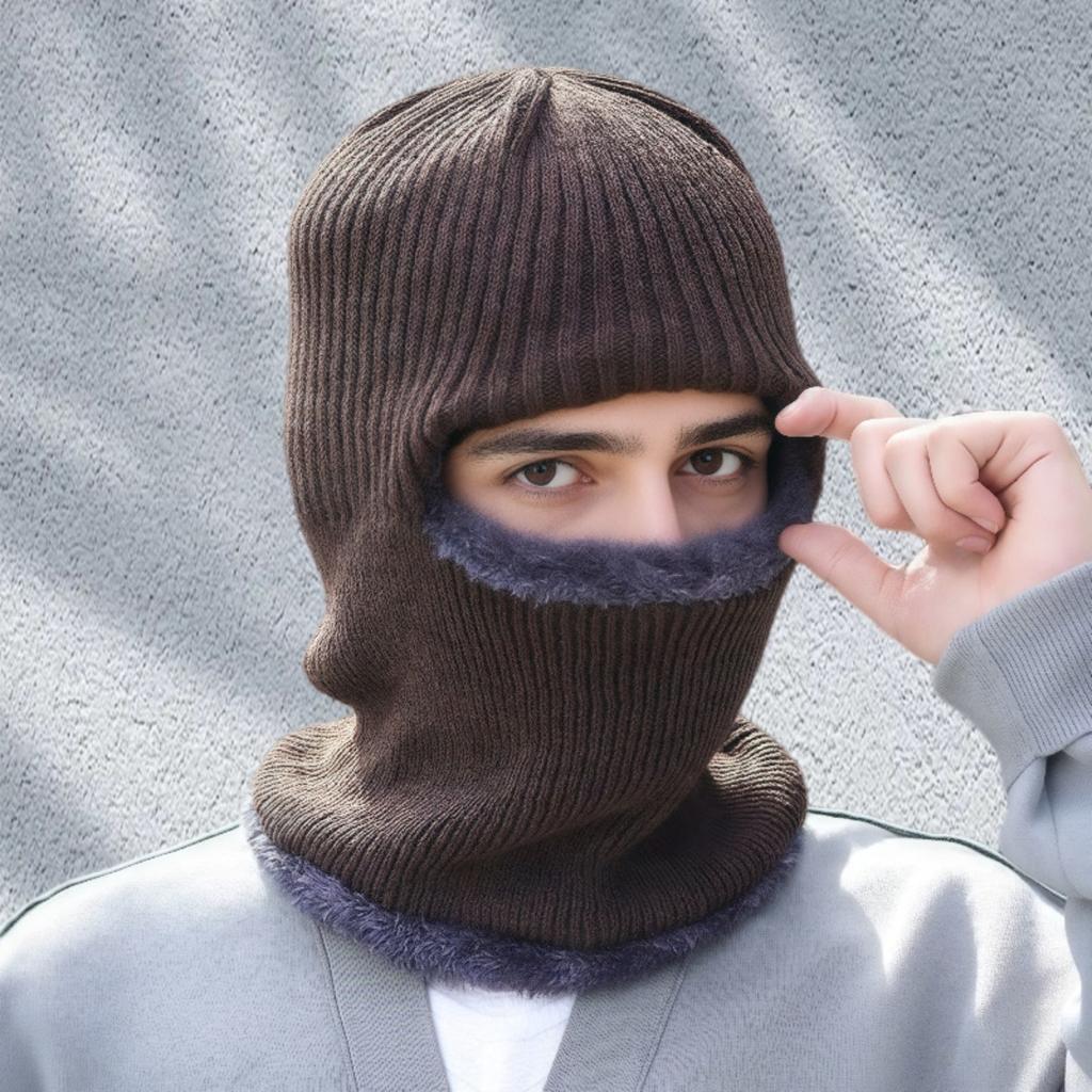 Samt, Verdickt, Winddichte Mütze, Thermomütze, Ohrenschutzmütze, Fahrradmütze, Overall, Strickmütze, Überziehmütze, Mütze mit Maske