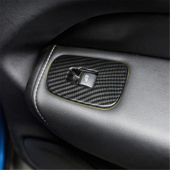 Carbon Fiber Door Winddow Lift Switch Panel Cover Trim For Volvo XC60 2018-2021