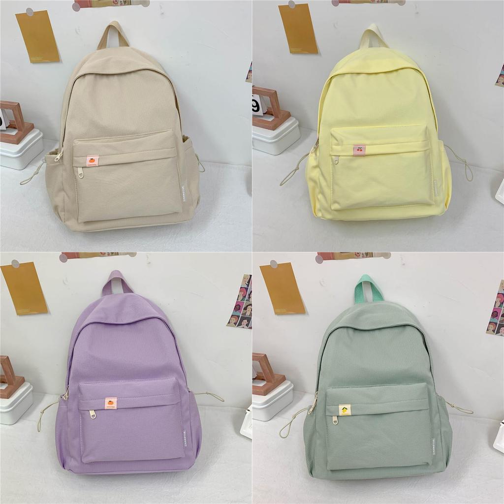 Basic Nylon School Backpack With Laptop Pocket For Students Daily Use