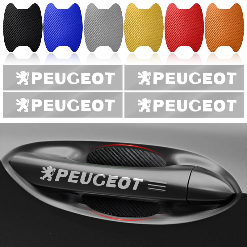 Car Door Sticker Carbon Fiber Scratches Auto Handle Protection Film For Peugeot 308 408 508 RCZ 208 3008 2008 206 207 108 406 407 408 206 207 306 307