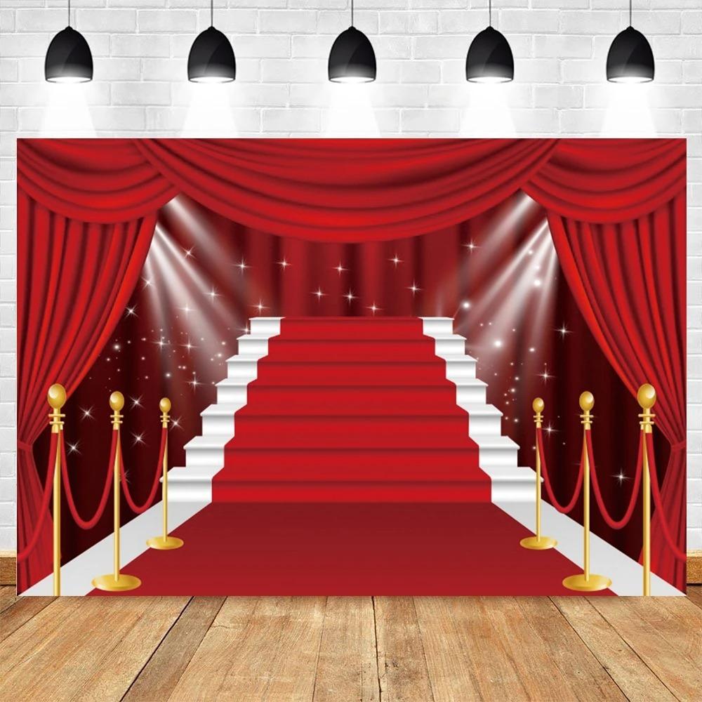 Birthday Party Backdrop Decor Red Carpet Film Cinema Movie Poker Playing Card Casino Photographic Background Photo Studio Props