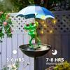 Solar LED Light Bird Feeder Outdoor Decor Lamp Frog Figurine Feeding Station Decorative Waterproof Lighting for Patio Courtyard