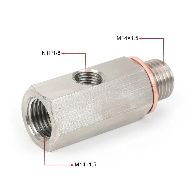 Neuer Seitenloch-Öldruckschalter-Stecker 1/8 NPT Buchse auf 1/4NPT 1/8NPT 1/8BSPT M10 M12 M14*1.5 Zuleitungsleitung Messgerät T-Stück Adapter
