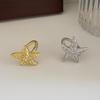 Geometric Metal Starfish Ring Korean Style Vintage Finger Buckle Geometric Open Ring  Men