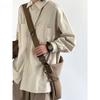 Japanese Vintage Tooling Shirt for Men In Spring and Autumn with Loose American Silhouette Long-sleeved Design Shirt