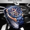 Herrenuhren Top Marke Mode Luxus Gold Edelstahl Quarz Uhr Herren Wasserdicht Sport Chronograph Uhr
