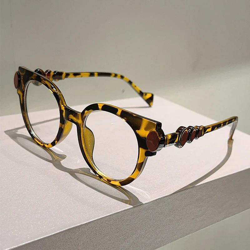 Cute Round Glasses for Women New Fashion Blue Light Blocking Optical Frames Trendy Patchwork Brand Design Eyeglasses