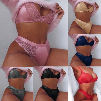 Sutiene de modă de dimensiuni mari pentru femei Lenjerie de corp Anti golire Seturi de sutiene adunate reglabile din dantelă Costume sexy de bikini
