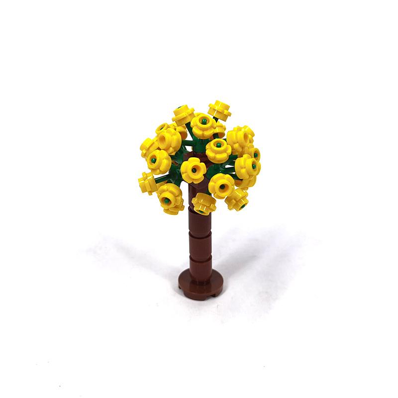 Assemble small pellet flower ball tree house wedding city street scene hydrangea building block toy