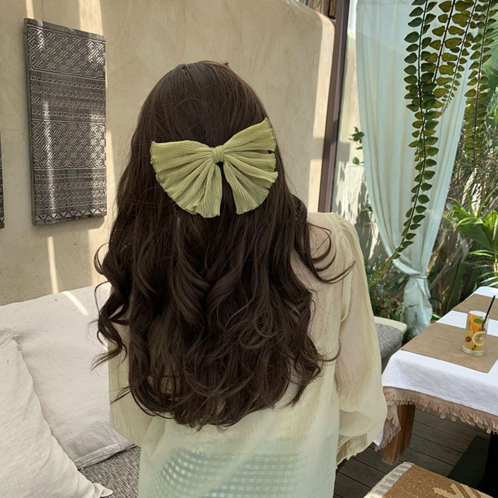 

Hair Ornament Korean Style Hair Wear Fashion Design Pleated Bow Spring Clip Women Hair Accessories чёрный