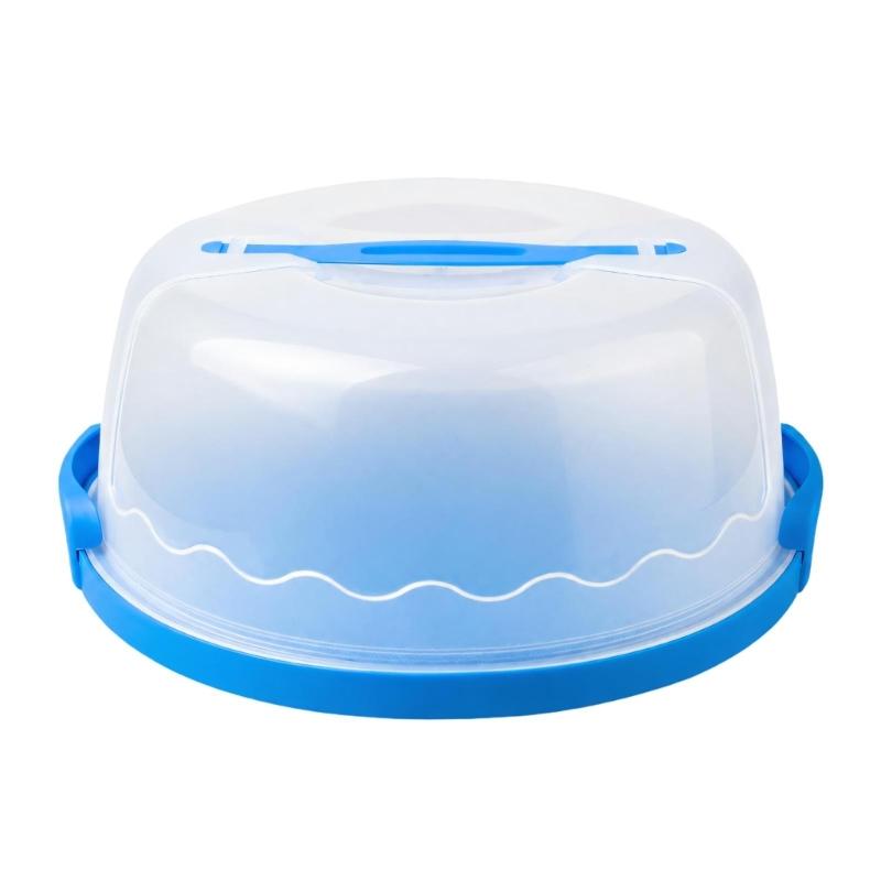 Cake Storage Container with Food-Contact-Grade Plastic, Top Carrying Handle, See-Through Cover and Round Base for Storage