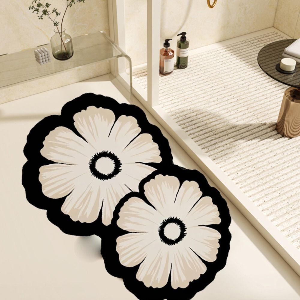 Super Absorbent Flower Pattern Non-Slip Mat Beautiful Entry Door Mat Decorative Door Mat Kitchen