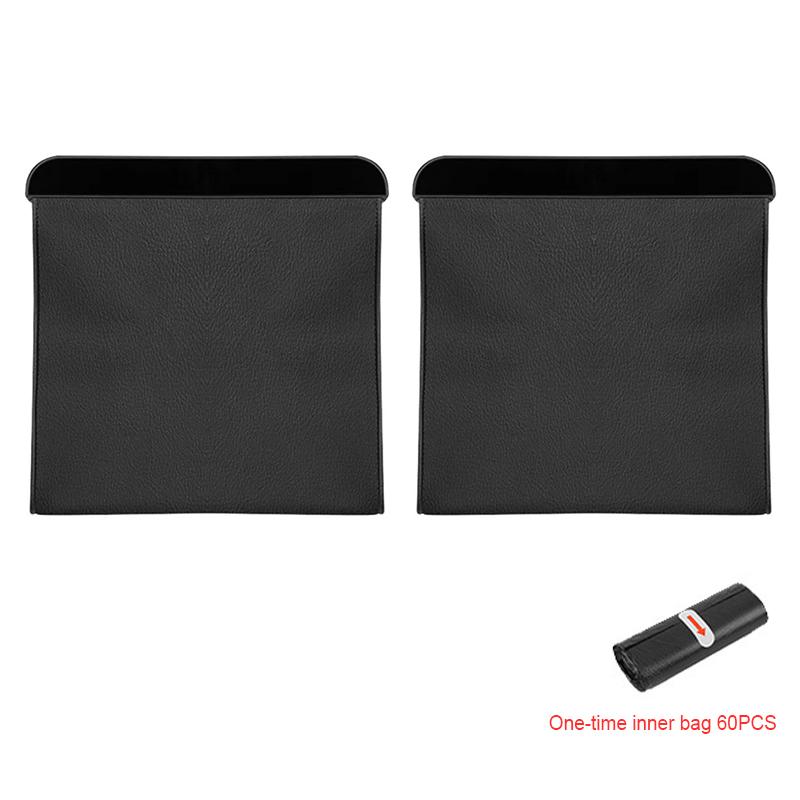 Car Garbage Bag Waterproof Magnetic Adsorption  Trash Can Back Seat Hanging Leather Storage Pocket  For Tesla Model 3 Y