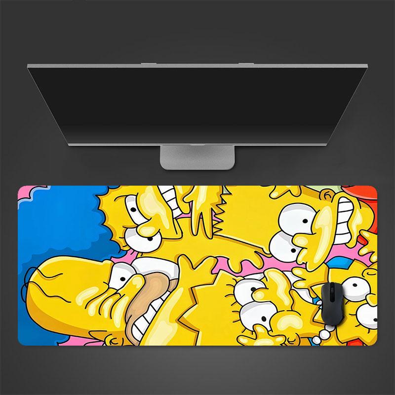 The Simpsons Cartoon Poster Mouse Pad, Large Gaming Desk Mat, Non-slip XXL Mousepad for Laptop & Tablet, Mini PC Playmat with Stitched Edges