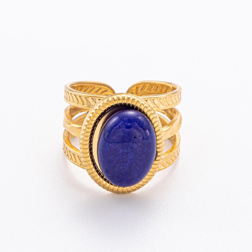 Edelstahlschmuck Pfauengrün Titanstahl mit Jadering Edelstahl Senior Sinn für Luxus Licht Farbverlust Sommer Weiblich