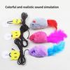 Interaction Cats Toy Mouse with Feathered Tail Elastic Door Frame Hanging Teaser Toy for Cats Entertainment Toy 2PCS